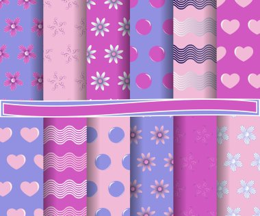 Dekoratif çiçek, şekiller ve tasarım öğeleri için karalama defteri kağıdına soyut vektör kümesi  