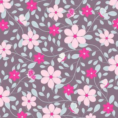 Soyut vektör çizim arka plan dekoratif çiçeklerle