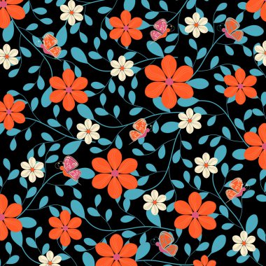 Soyut vektör çizim arka plan dekoratif çiçeklerle