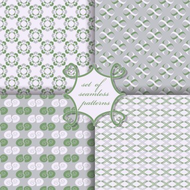 Sorunsuz vektör çizimler kümesi. Geometrik çiçekler, şekil