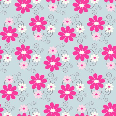 Dikişsiz soyut çiçek vektör çizim arka planı