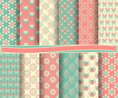 Dekoratif çiçek, şekiller ve tasarım öğeleri için karalama defteri kağıdına soyut vektör kümesi  