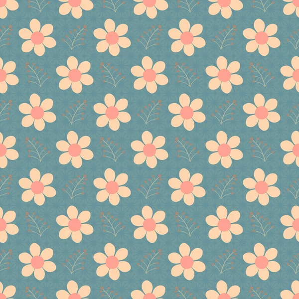 Fundo de ilustração vetorial sem costura de flores abstratas — Vetor de Stock