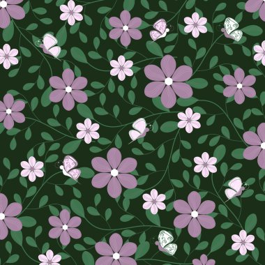 Soyut vektör çizim arka plan dekoratif çiçeklerle