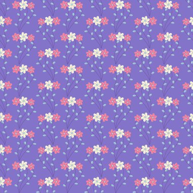 Dikişsiz soyut çiçek vektör çizim arka planı