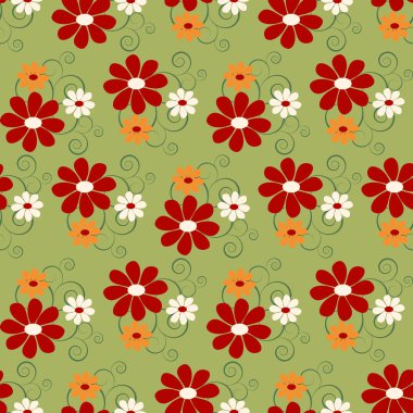 Dikişsiz soyut çiçek vektör çizim arka planı