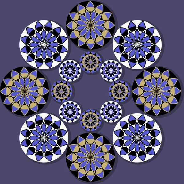 Vector conjunto de patrones geométricos circulares — Vector de stock