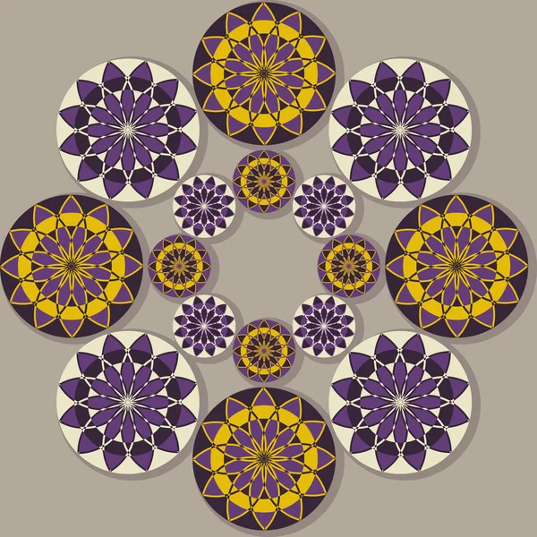 Vector conjunto de patrones geométricos circulares — Archivo Imágenes Vectoriales