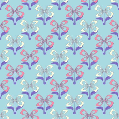 Sorunsuz vektör çizim arka plan soyut çiçek