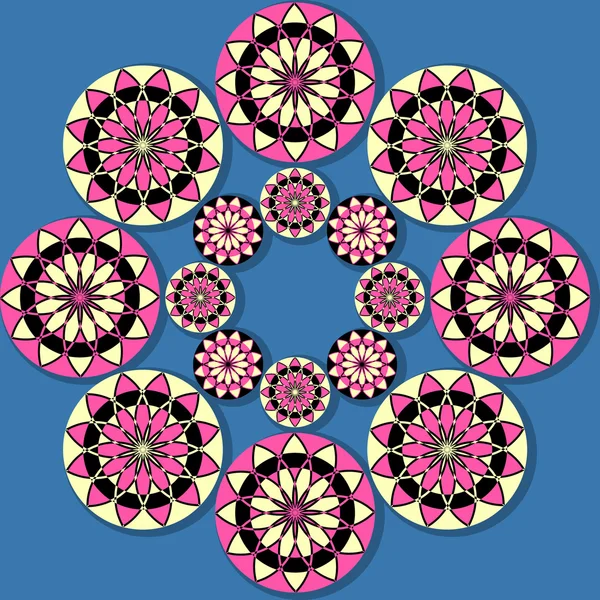 Vector uppsättning cirkulär geometriska mönster — Stock vektor