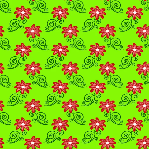 Nahtlose Vektor Illustration Hintergrund der abstrakten Blumen — Stockvektor