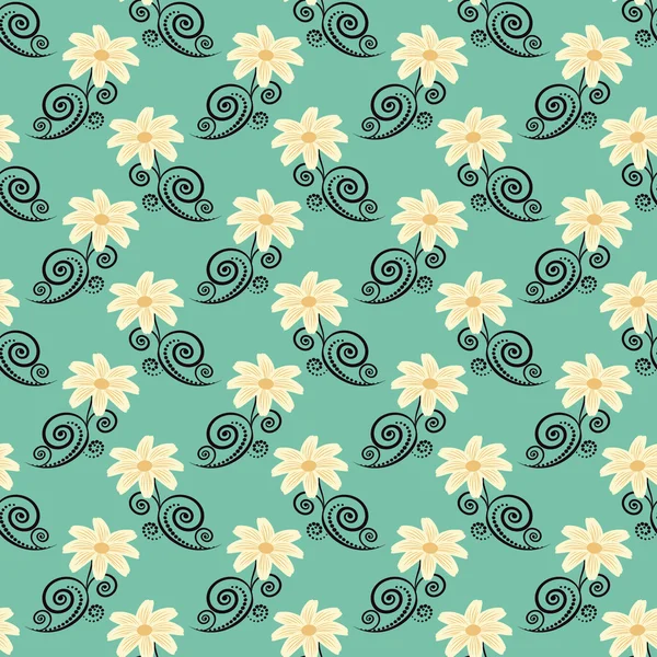 Nahtlose Vektor Illustration Hintergrund der abstrakten Blumen — Stockvektor