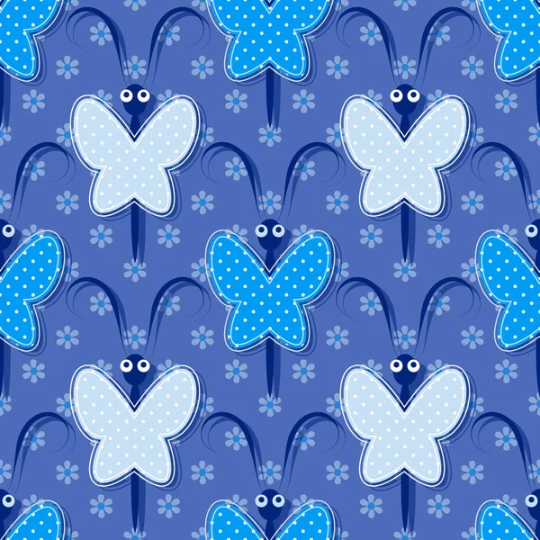 Nahtlose Vektor-Illustration Hintergrund mit Schmetterlingen — Stockvektor