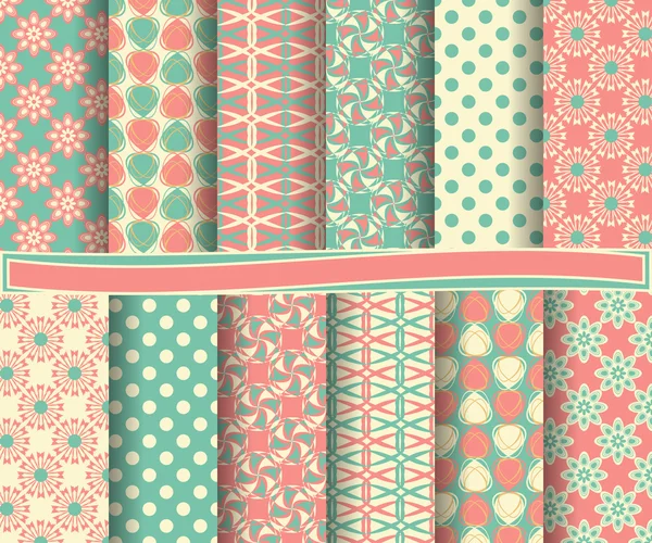 Set aus abstraktem Vektorpapier mit dekorativen Blumen, Formen und Designelementen für Sammelalbum — Stockvektor