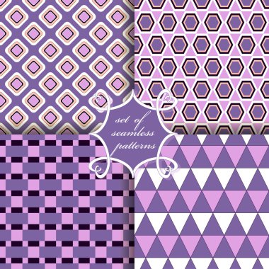 geometrik şekiller Dikişsiz desen vektör seti