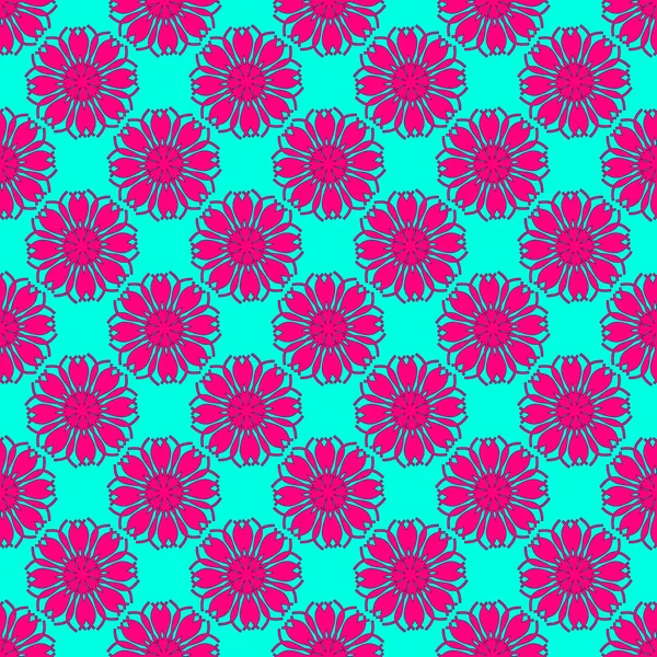 Motif vectoriel sans couture de fleurs ornementales abstraites — Image vectorielle