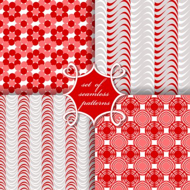 Sorunsuz vektör çizimler kümesi. Soyut şekiller ve dekoratif çiçek