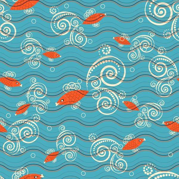 Seamless abstraction vector illustration. Marine fish — Stock Vector