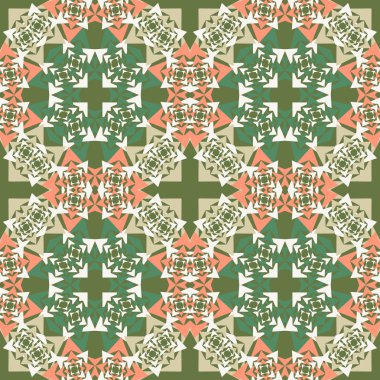 Sorunsuz vektör arka plan geometrik şekiller. Soyut desen, mandala motifi