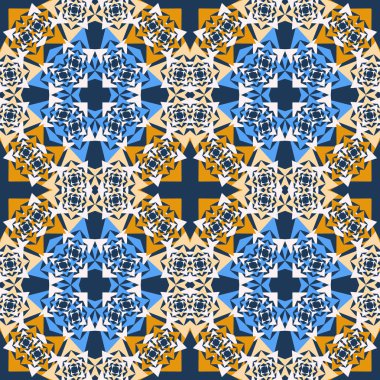 Sorunsuz vektör arka plan geometrik şekiller. Soyut desen, mandala motifi