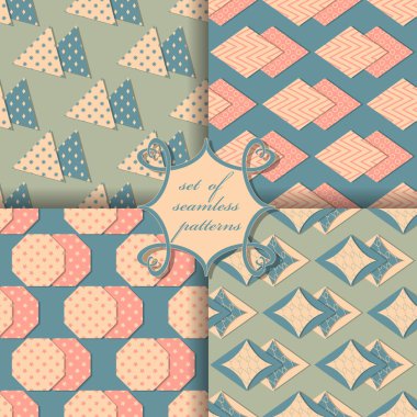 Sorunsuz vektör çizimler kümesi. Geometrik şekiller desen