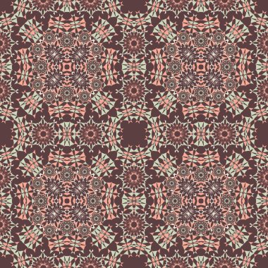 Sorunsuz vektör arka plan geometrik şekiller. Soyut desen, mandala motifi