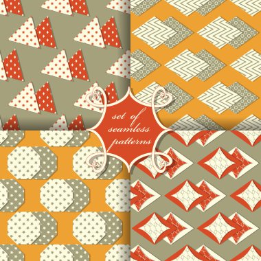 Sorunsuz vektör çizimler kümesi. Geometrik şekiller desen