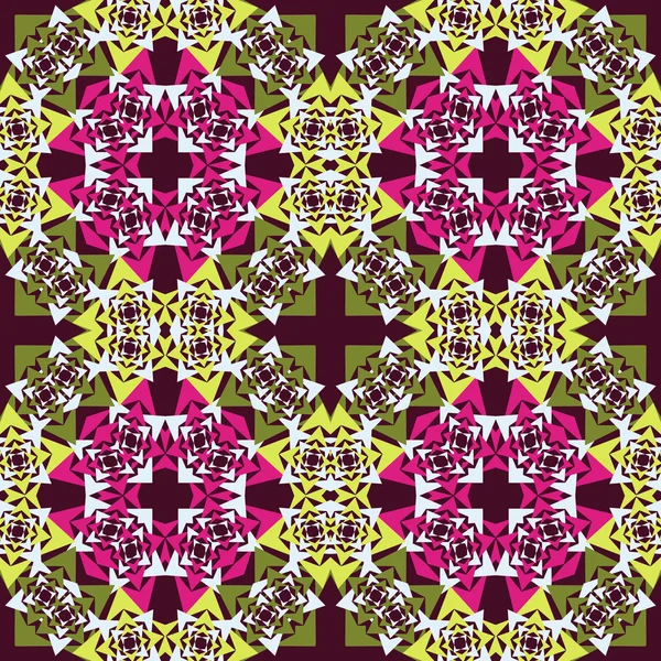 Naadloze achtergrond geometrische vectorvormen. Abstracte patroon, mandala motief — Stockvector