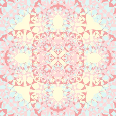 Sorunsuz vektör arka plan geometrik şekiller. Soyut desen, mandala motifi