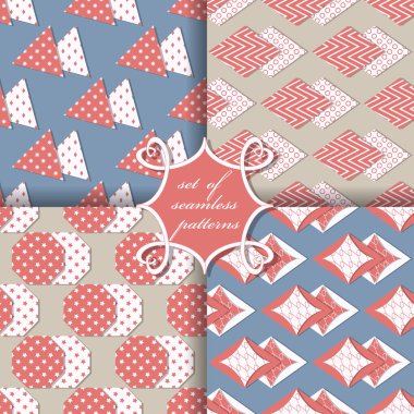 Sorunsuz vektör çizimler kümesi. Geometrik şekiller desen