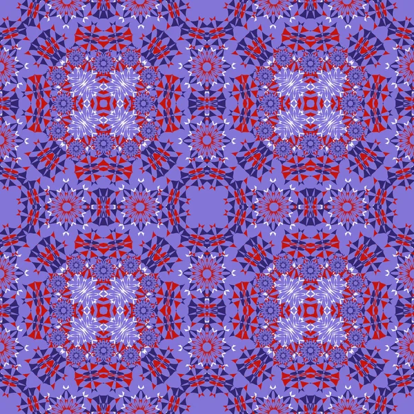 Formas geométricas de fondo vectorial sin costuras. Patrón abstracto, motivo mandala — Vector de stock