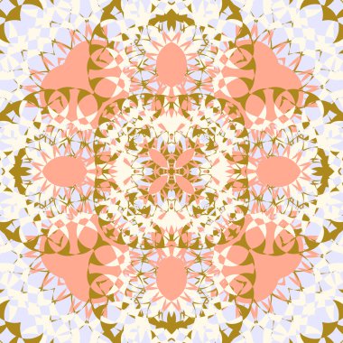 Sorunsuz vektör arka plan geometrik şekiller. Soyut desen, mandala motifi