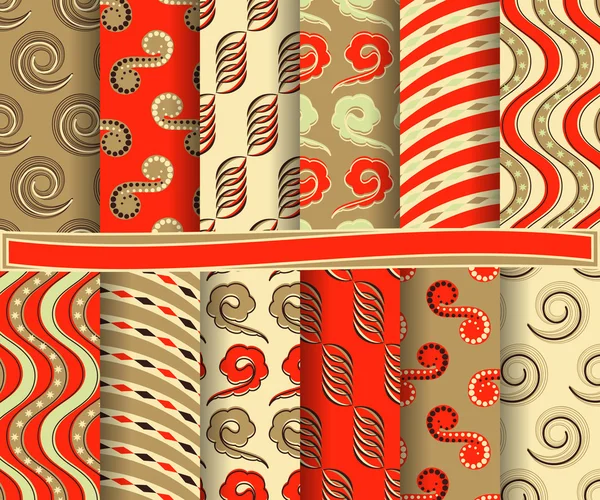 Set aus abstraktem Vektorpapier mit dekorativen Formen und Designelementen für Sammelalbum — Stockvektor