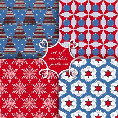 Noel sorunsuz vektör çizim kümesi. Noel simgeler, kalıpları