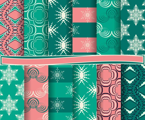 Conjunto de papel vectorial abstracto de Navidad con formas decorativas y elementos de diseño para álbum de recortes — Archivo Imágenes Vectoriales