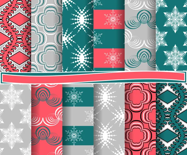 Aantal Christmas abstract vector papier met decoratieve vormen en ontwerpelementen voor scrapbook — Stockvector