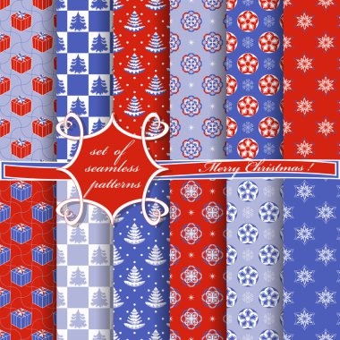 Noel sorunsuz vektör çizim kümesi. Noel simgeler, Noel desenleri