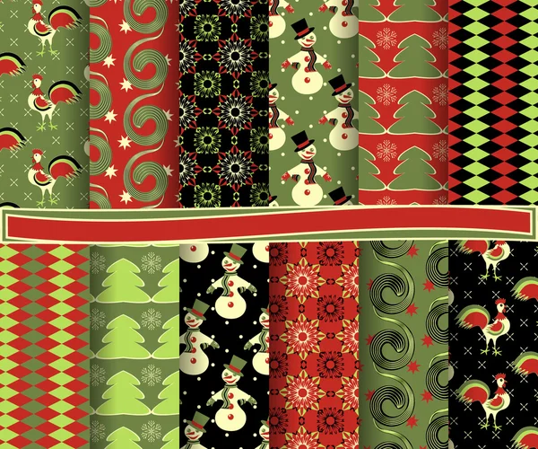 Conjunto de papel vetorial abstrato de Natal com formas decorativas e elementos de design para scrapbook —  Vetores de Stock