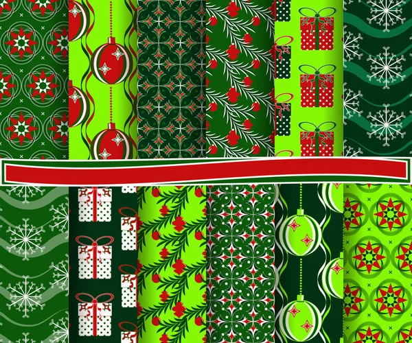 Conjunto de papel vectorial abstracto de Navidad con formas decorativas y elementos de diseño para álbum de recortes — Vector de stock