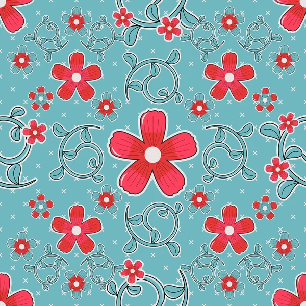 Fondo de ilustración de vector floral abstracto sin costuras — Archivo Imágenes Vectoriales