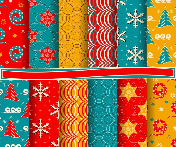 Conjunto de papel vectorial abstracto de Navidad con formas decorativas y elementos de diseño para álbum de recortes — Archivo Imágenes Vectoriales