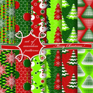 Noel sorunsuz vektör çizim kümesi. Noel simgeler, Noel desenleri