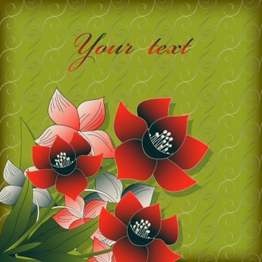 Vector floral tebrik kartı