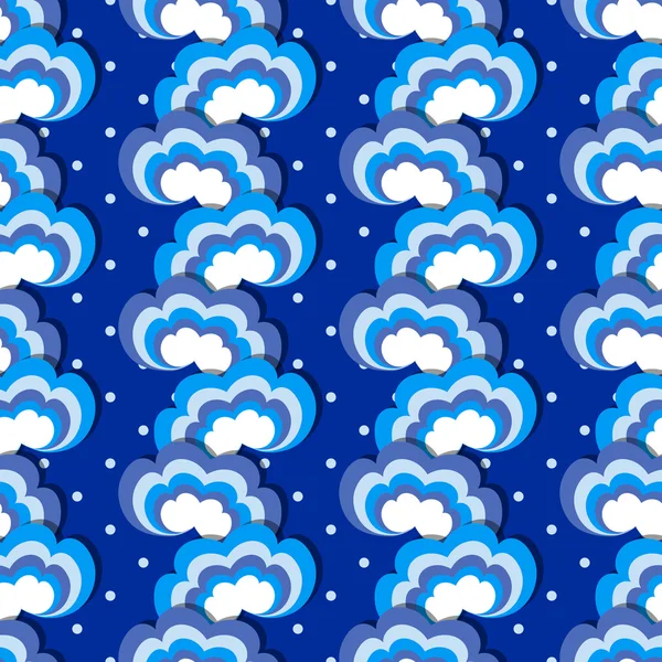 シームレスなベクトル イラスト背景。ストライプ漫画雲 — ストックベクタ