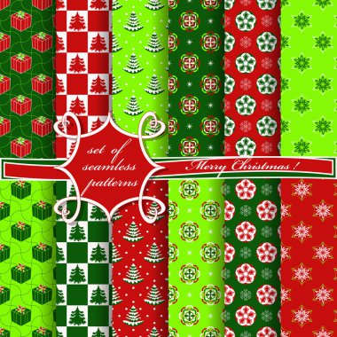 Noel sorunsuz vektör çizim kümesi. Noel simgeler, Noel desenleri