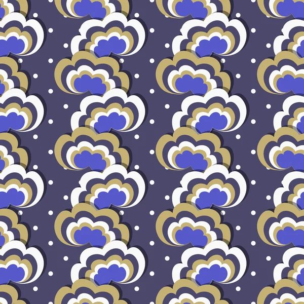 Безшовний векторний фон ілюстрації. смугасті мультяшні хмари — стоковий вектор