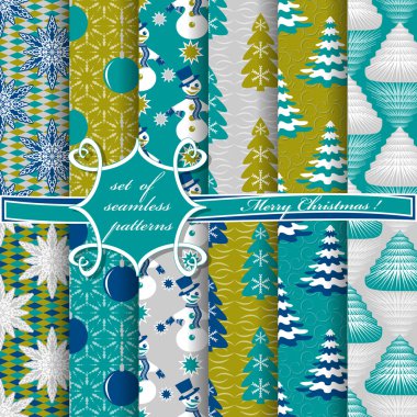 Noel sorunsuz vektör çizim kümesi. Noel simgeler, Noel desenleri