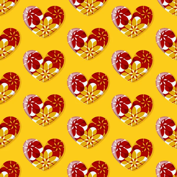 Modèle Saint Valentin Fond Vectoriel Sans Couture Avec Forme Abstraite — Image vectorielle
