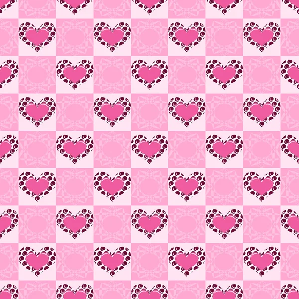 Valentine Day Pattern Seamless Vector Background Abstract Shape Hearts Can — Stock Vector