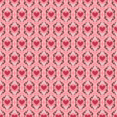 Sevgililer Günü deseni. Soyut şekilli kusursuz vektör arkaplan, kalpler. Duvar kağıtları, resimler, web sayfası, arkaplan, yüzey için kullanılabilir